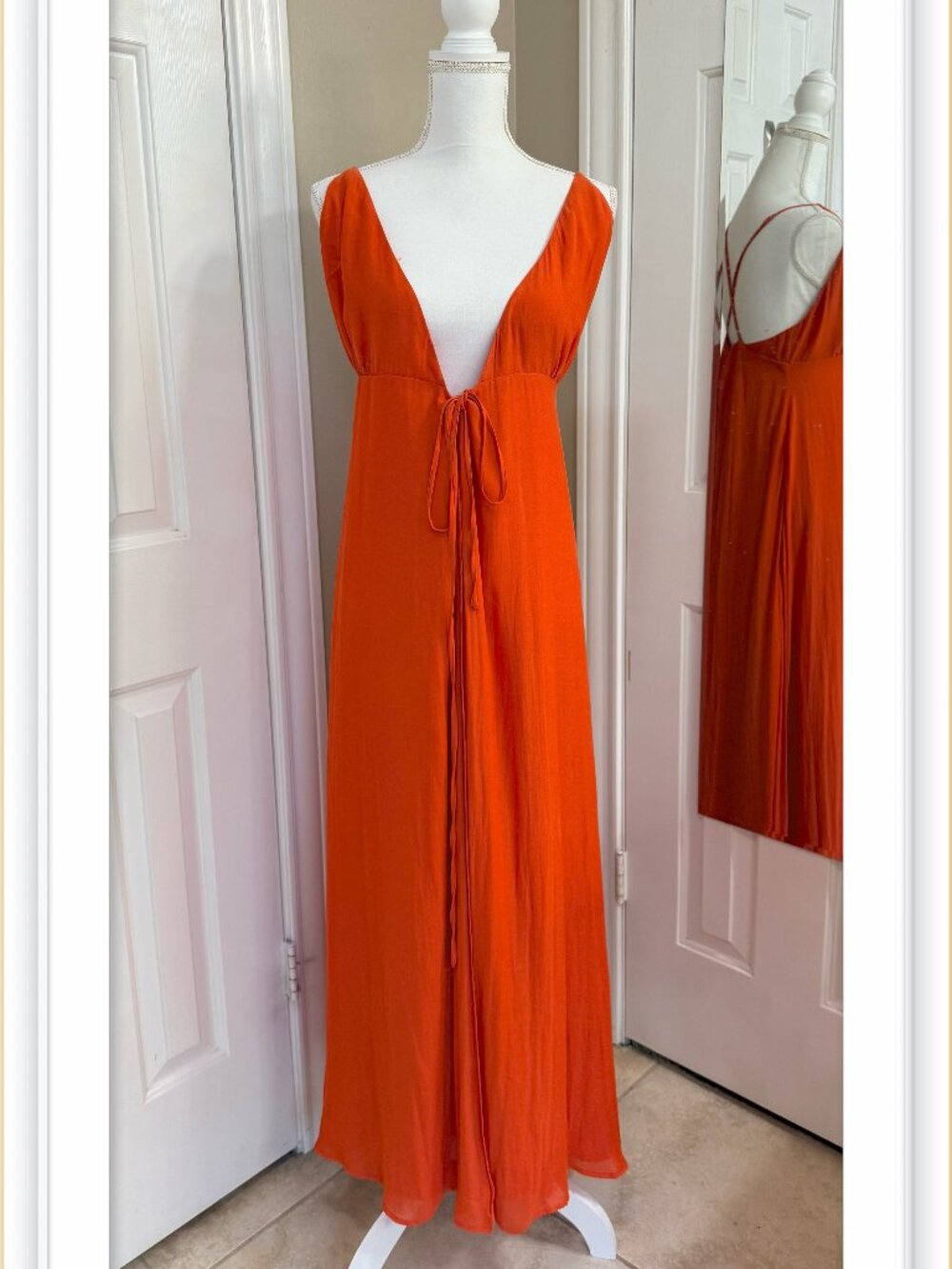 Beautiful Red Wrap Dress Maxi Size M